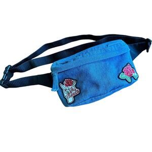 VANS Burma Denim Fanny Pack Belt Bag No Thanks Patch Rose Blue Adjustable Zipper